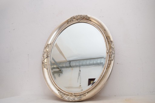 Зеркало с фаской из дерева и хрусталя SILVER OVAL