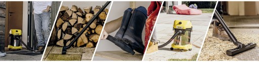 ПРОМЫШЛЕННЫЙ ПЫЛЕСОС KARCHER WD 3 STEEL STAL СУХОЙ ВЛАЖНЫЙ НАБОР + МЕШКИ