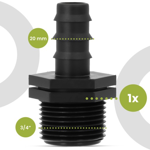 PE разъем 20x3 4 GZ Push-in Plug ирригационной системы трубы соединитель 9A-T