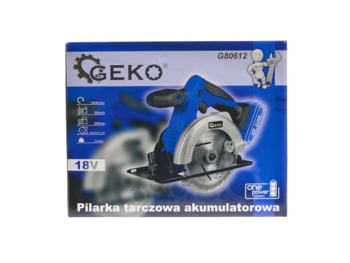 Аккумуляторная циркулярная пила GEKO G80, 18 В, литий-ионный аккумулятор