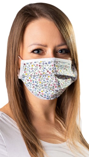 MASK двухслойная хлопковая маска БЕЛАЯ FLWR