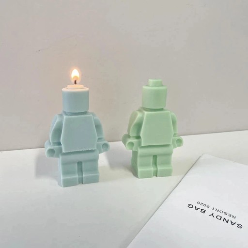 Силиконовая форма для свечей, воска, гипса, мыла, отливок РОБОТ ЛУДЗИК LEGO