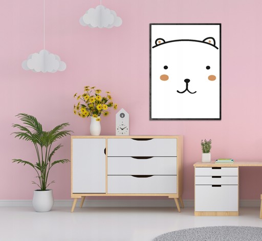 OBRAZ PLAKAT W RAMIE 33x43 cm Miś P080