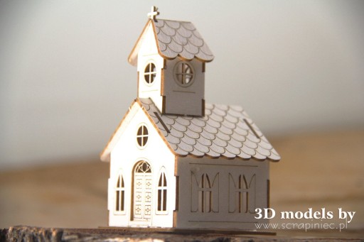 Мини-церковь 3D подставка для пива из картона, 8,3 см