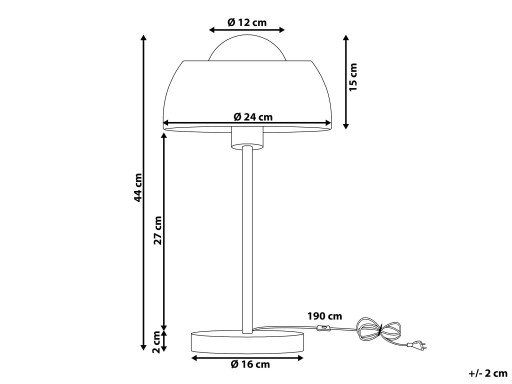 Lampa stołowa biurkowa 44cm metal złota