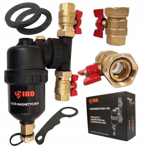 IBO I-003 FILTR MAGNETYCZNY SEPARATOR ZANIECZYSZCZEŃ DO KOTŁÓW C.O 1