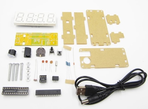 Белые часы, зеленые цифры 2 см с корпусом DIY KIT