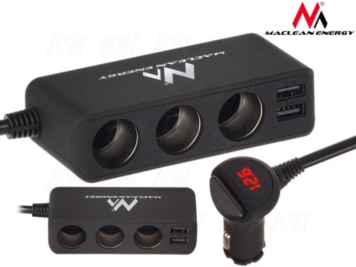 РАСПРЕДЕЛИТЕЛЬ ЗАЖИГАЛКИ ТРОЙНИКА 12-24В 4xUSB 120Вт