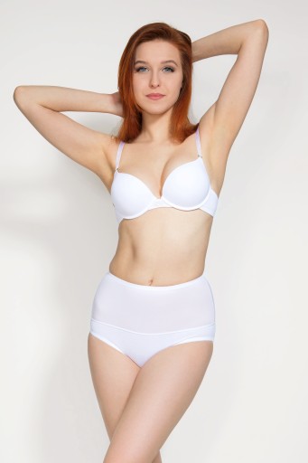 Закрытые женские трусы, сильно моделирующие живот и бедра NETi MTX 99 White