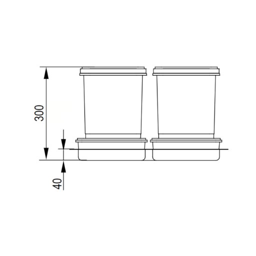 Папка-сортировщик для мусорных корзин PRAKTIKO для ящика 60 см 1x15+2x7L