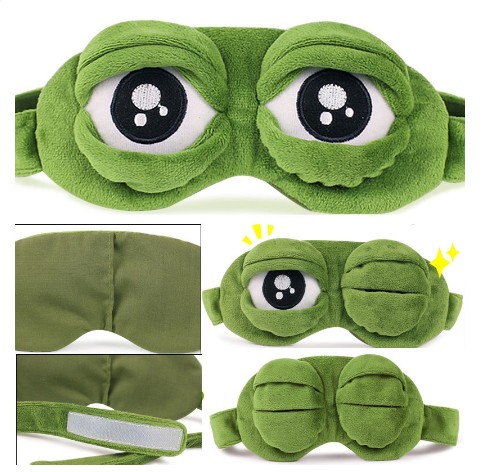 FROG Eye MASK для спящей лягушки Повязка на голову зеленая