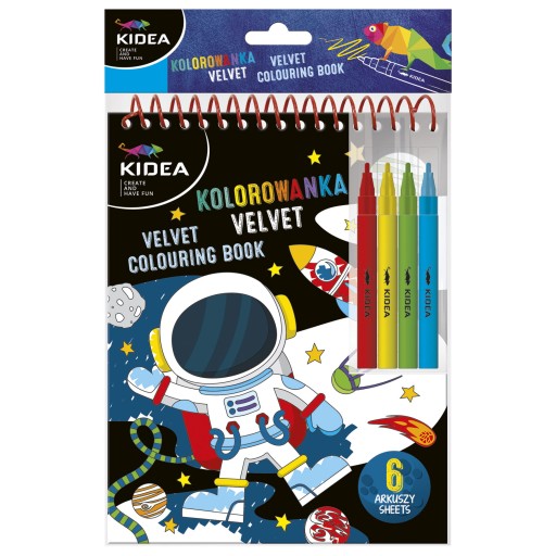 РАСКРАСКА COSMOS SPACE VELVET +4 РУЧКИ KIDEA