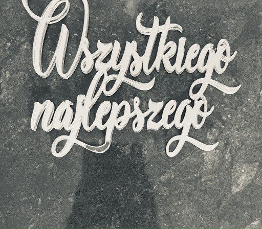 TOPPER NA BOK TORTU WSZYSTKIEGO NAJLEPSZEGO SRERBN