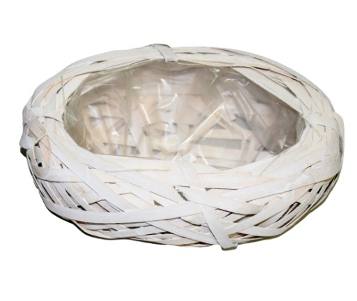 БЕЛЫЙ ДЕРЕВЯННЫЙ ГОРШОК 21x26x8 СМ