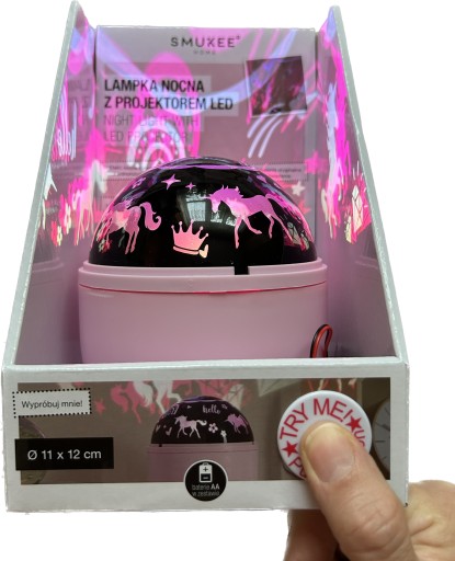 PROJEKTOR Lampka nocna dla dzieci różowa jednorożce