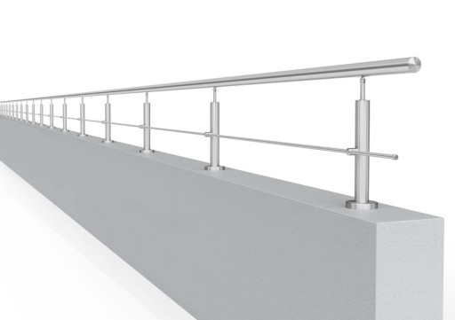 Balustrada nierdzewna z wypełnieniem z rurki Ø12 mm, odcinek prosty 5,0 mb.