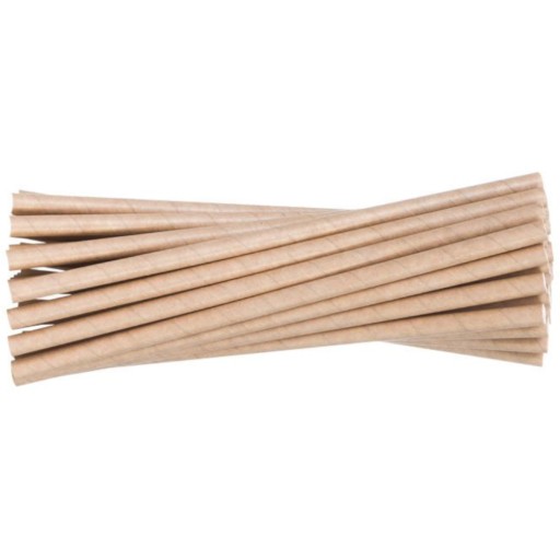 Słomki papierowe jednorazowe grube 8 mm 500 szt.