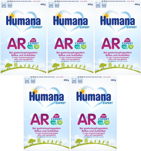 HUMANA AR MILK ANTI-капельное 400 г x5 - С РОЖДЕНИЯ