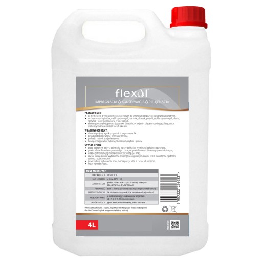 Biała Bejca wodna kolor BIEL zewnętrzna do drewna 4 L Flexol