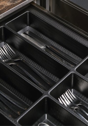 WKŁAD organizer na sztućce antracyt do szafki szuflady 940x490mm PEKA 1000