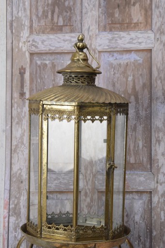 Lampion Latarnia Stojąca na Nogach na Świece - Vintage , Glamour - Lampa