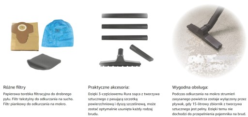 Пылесос WET DRY 1250 Вт 15л AIR FLOW