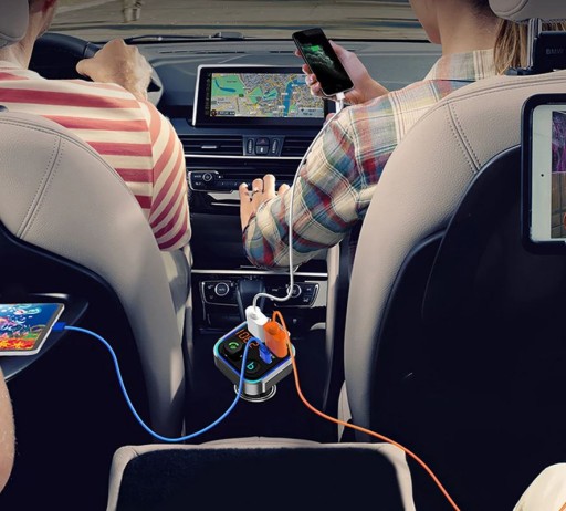 АВТОМОБИЛЬНЫЙ FM-MP3-ПЕРЕДАТЧИК BLUETOOTH БЫСТРОЕ ЗАРЯДНОЕ УСТРОЙСТВО 3 x USB QC 3.0