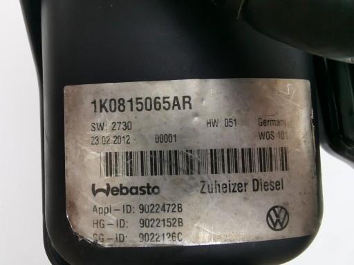 Webasto Thermo Top VEVO Touran Caddy 1K0815065AR