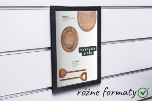 Ramka OWZ Slatwall do ulotek i plakatów czarna B2