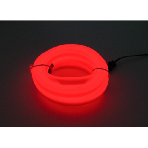 Światłowód EL WIRE Taśma LED 3m 12V Czerwony