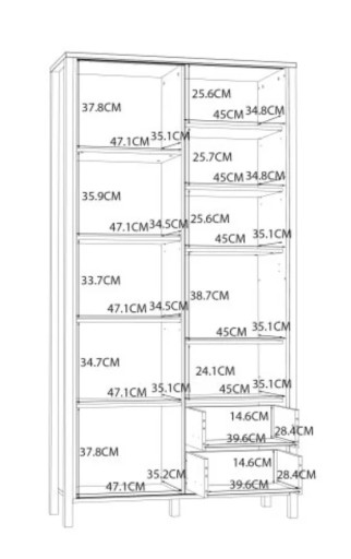 Широкая реечная полка JYTANA JTNR722L Forte