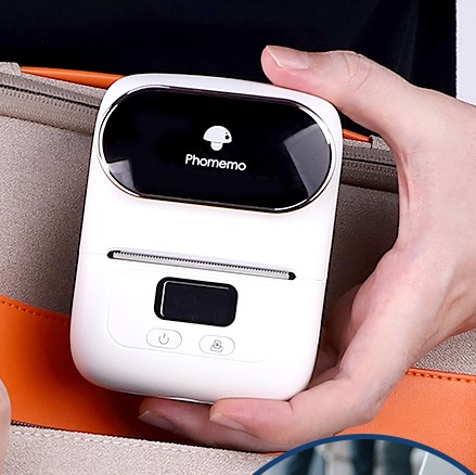 Белый мини-термопринтер для самоклеящихся этикеток Phomemo M110