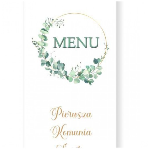 МЕНЮ для еды бумажное причастие крестины эвкалиптовое меню x3