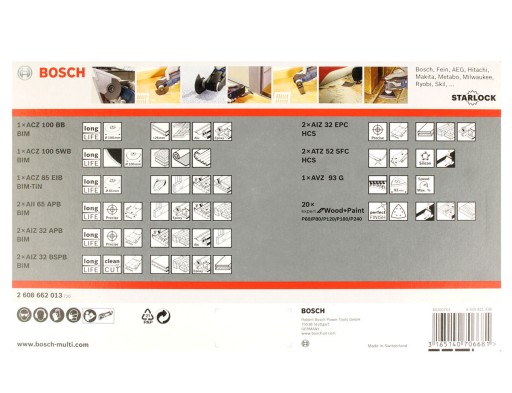 НАБОР ИЗ 34 ШТ. ПРИНАДЛЕЖНОСТЕЙ ДЛЯ GOP PMF BOSCH STARLOCK