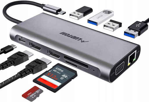 USB-ХАБ ДОК-СТАНЦИЯ HDMI VGA ETHERNET SD USB 3
