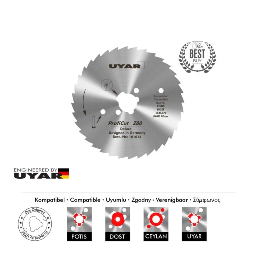 Лезвие UYAR с зубцами 80 мм ProfiCut Z80 Deluxe / для Potis S120/S150/S180