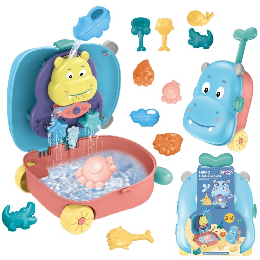 SAND TOYS 3в1 Чемодан Водная игрушка Бегемот