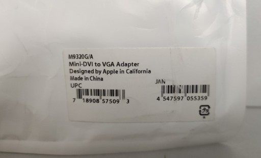 Адаптер Apple mini DVI VGA M9320G/A