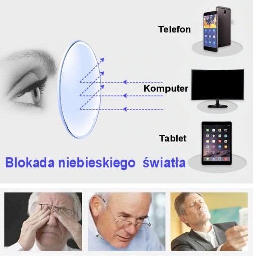 Okulary progresywne FOTOCHROM czytania dal: 'zero', bliż: +3.5
