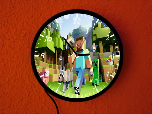 Zegar lampka nocna MINECRAFT różne wzory