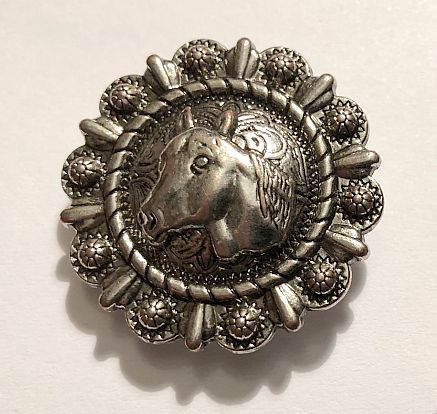 Значок HORSE concho, никелированный значок, винтовая булавка