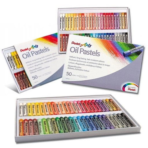 Масляная пастель Pentel PHN, микс 50 цветов