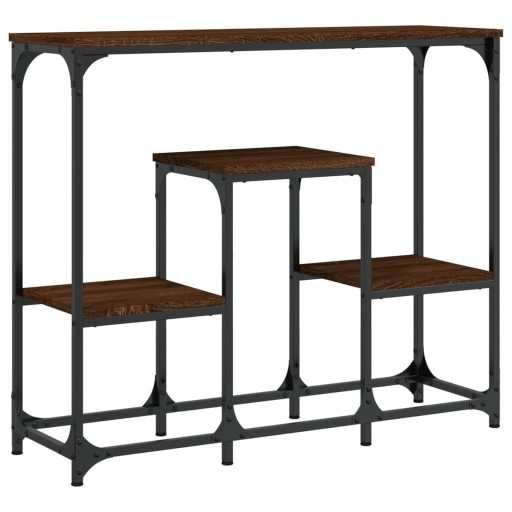 КОНСОЛЬНЫЙ СТОЛИК ИЗ КОРИЧНЕВОГО ДУБА 89,5X28X76СМ