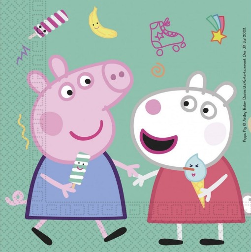 Набор тарелок, чашек, салфеток, трубочек PEPPA