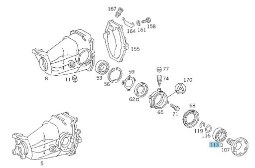 ПОДШИПНИК ЗАДНЕЙ ОСИ АСД Мерседес W124