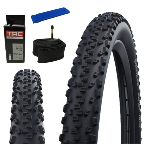 КОМПЛЕКТ Велосипедная покрышка Schwalbe Black Jack 20x1,9 47-406 + ложка + камера AV48