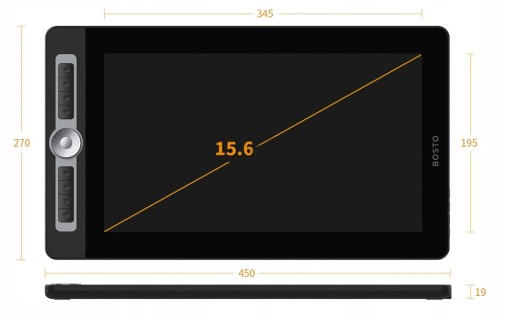 Графический планшет BOSTO BT-16HD PRO IPS с диагональю 15,6 дюйма