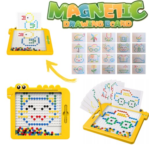 TABLICA MAGNETYCZNA mozaika MAGPAD Montessori XXL SZABLONY DINOZAUR