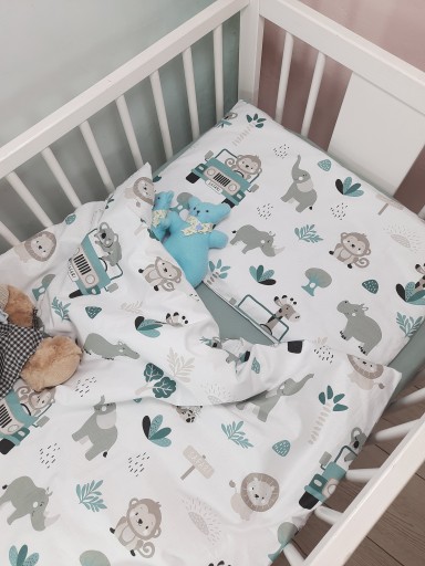Наволочка пододеяльник SAFARI BEAR PANDA SEA бирюзовый 120Х90 90Х120