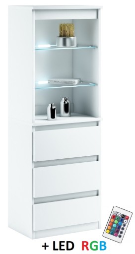 031-011 WITRYNA LED/3s + oświetlenie RGB - BIAŁY